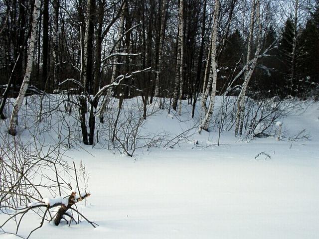 West view. Heavy snow-drifts.