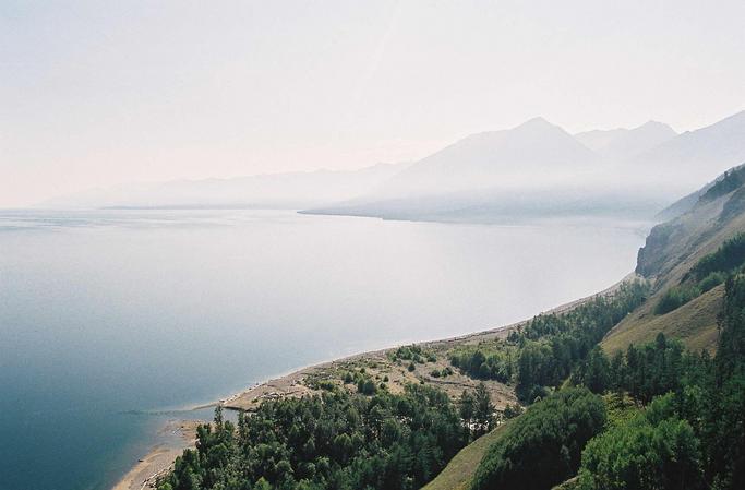 View of confluence from lakeside