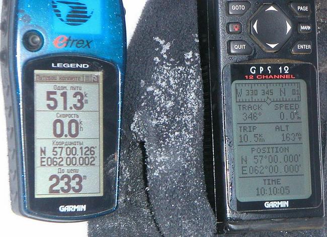 Garmin 12 & eTrex Legend: Divergence of the readings