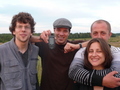 #9: Our group shot at the confluence closest approach.  Note Pavel's loving embrace of Anna.