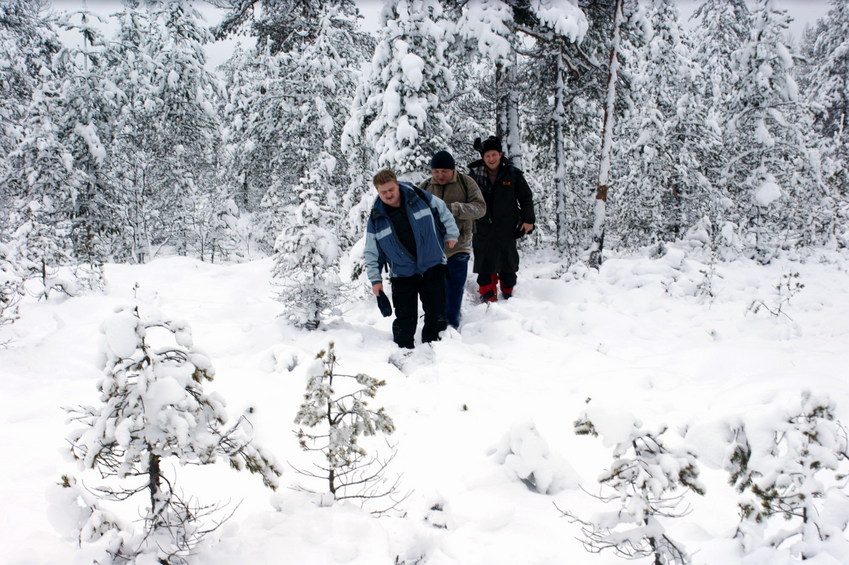 Towards the confluence onto virgin snow/К точке по целине