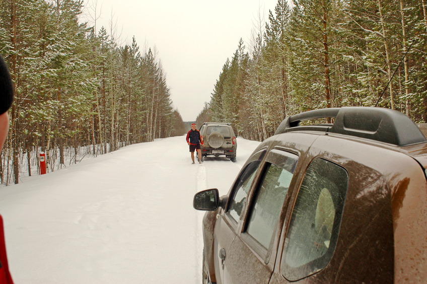 Parking in 150 m from the Confluence. Valera decides whether to wear pants / 150 м до цели. Валера решает, стоит ли надевать штаны