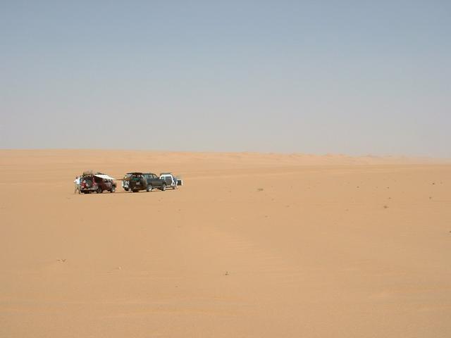 The Confluence on a plain between ergs - one line of dunes in the background