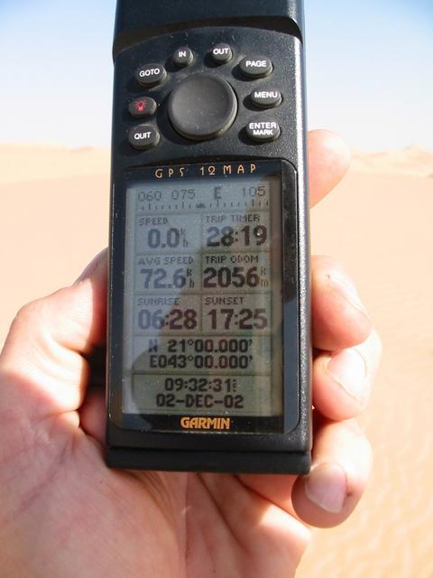 The GPS reading