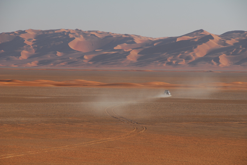 Sabkha and dune ridge on our exit route from the Confluence