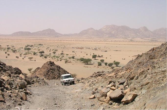 The narrow, rocky pass.