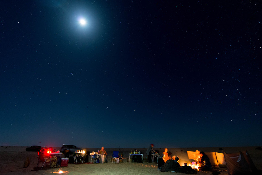 Dinner under the stars and moon.