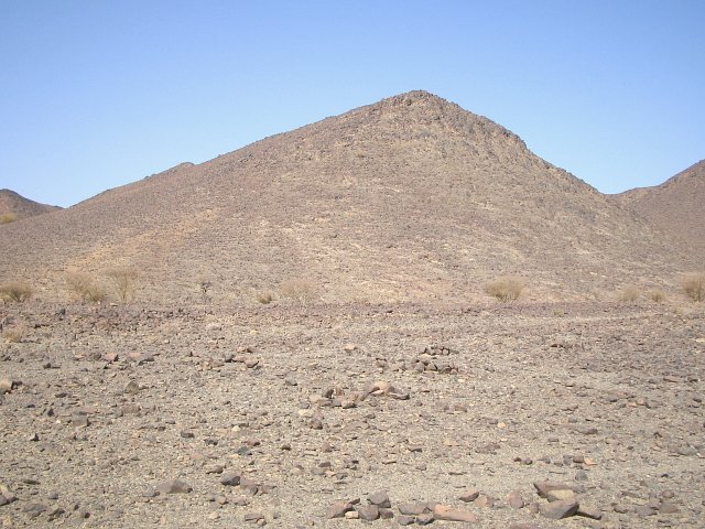 The Confluence is one third of the way up the side of this hill