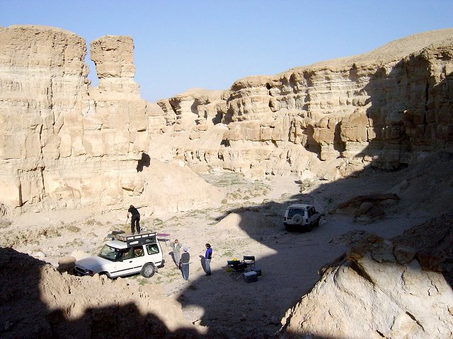 The campsite from above. Nice rock formations.