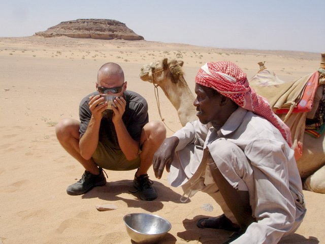 Wil savours the local cuisine