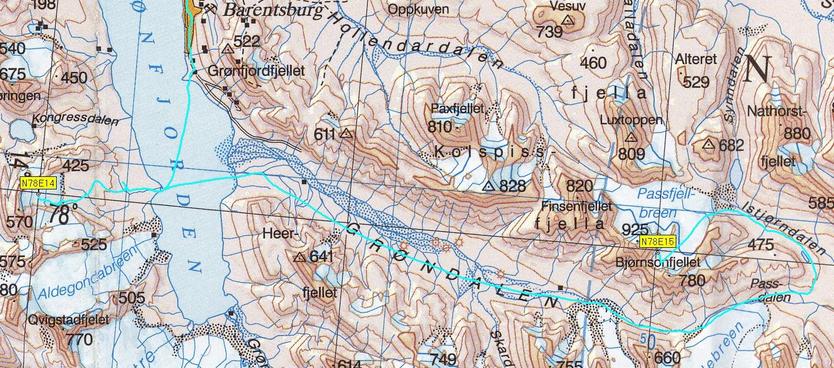 Map with track log