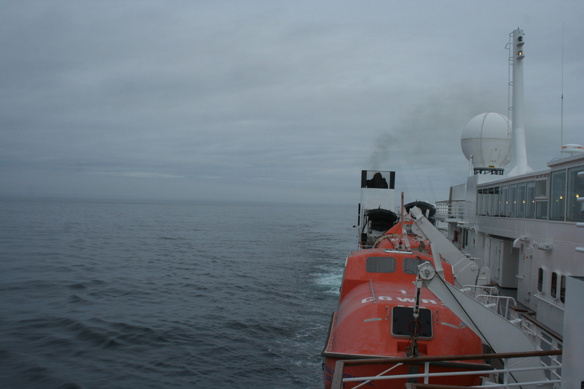 Looking west along the port side of the NGS Explorer