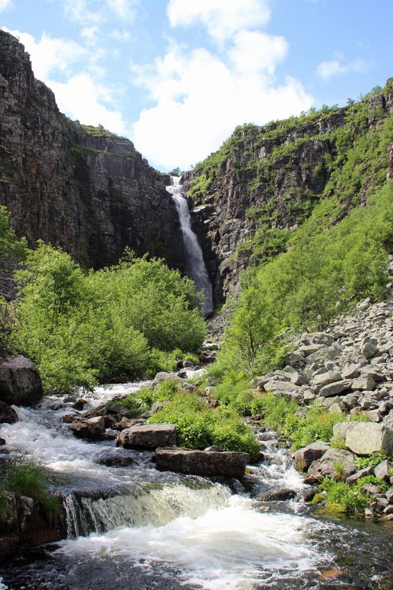 Waterfall Njupeskär in the Fulufjället National Park