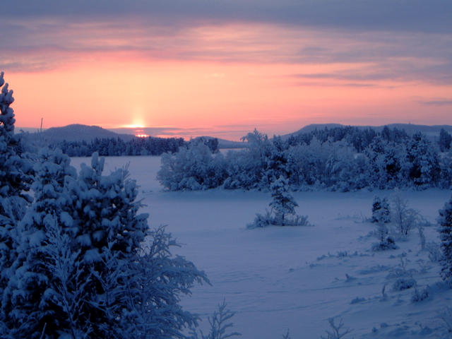 Sunrise at Kurrokveik 3.5 km west of confluence point