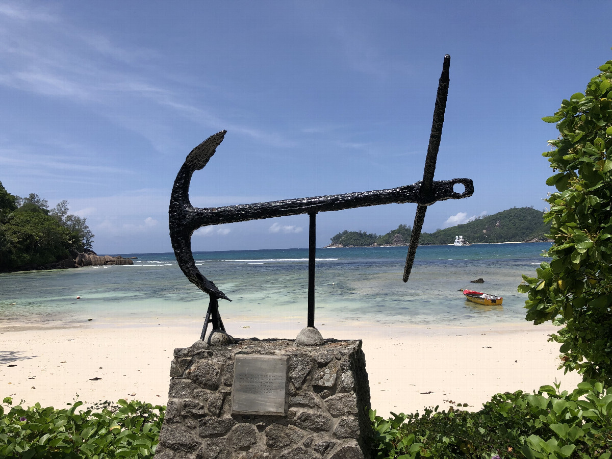 Nearby Monument "Anchor" Remembering 1742 when Lazare Picault set foot on the island