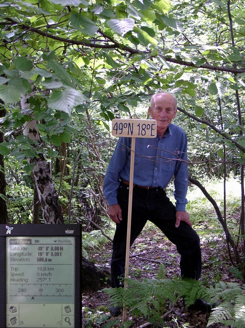 Matthias at the reference plate with GPS