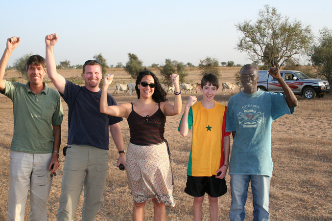 The confluence seekers: Gray Tappan, Mike Budde, Hélène Attali, Bryce Tappan, Amadou Hadj