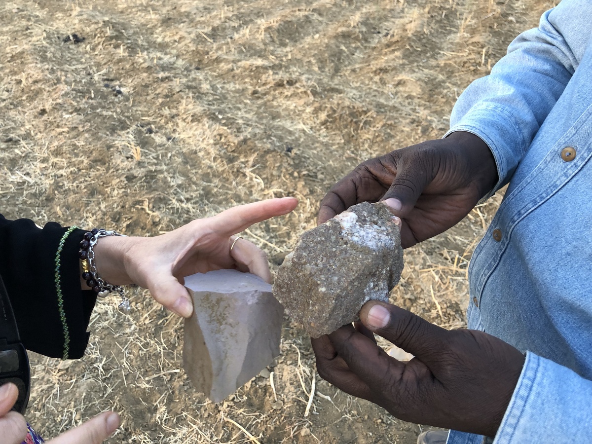 Discussing the geology of the area