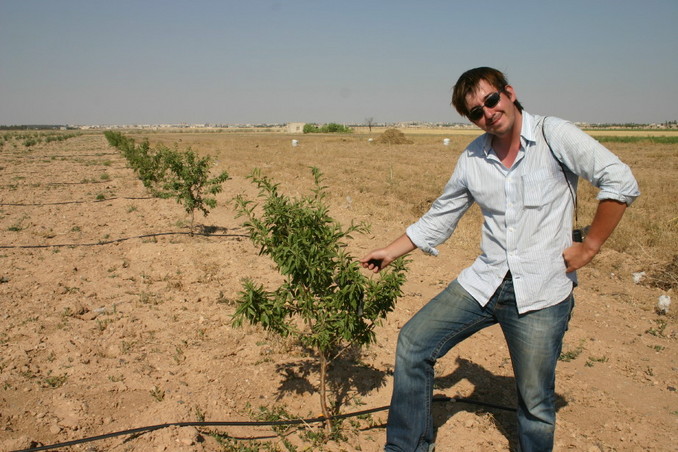 Phil posing nicely with the confluence bush