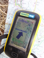 #6: GPS receiver screen and road map at closest point near the village of Kilim