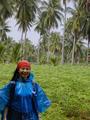 #10: Xiaorong at the Confluence point doning her blue poncho