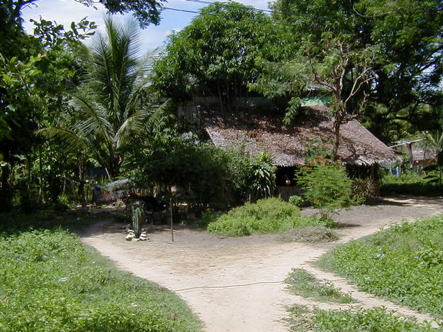 Village home about 200 meters (650 ft) SE of the confluence. There were only a few homes in this small village. 75% of the Thai population produce their own food and live in small villages.