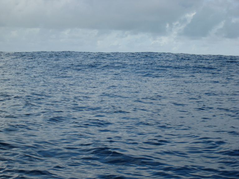 Atlantic swell is scary from a small dinghy - we couldn't see far