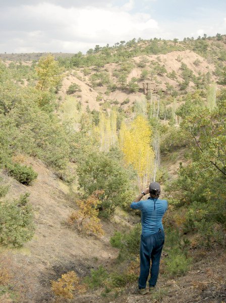 Walking in the beautiful landscape