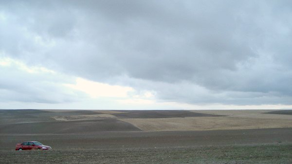 Our car in the fields