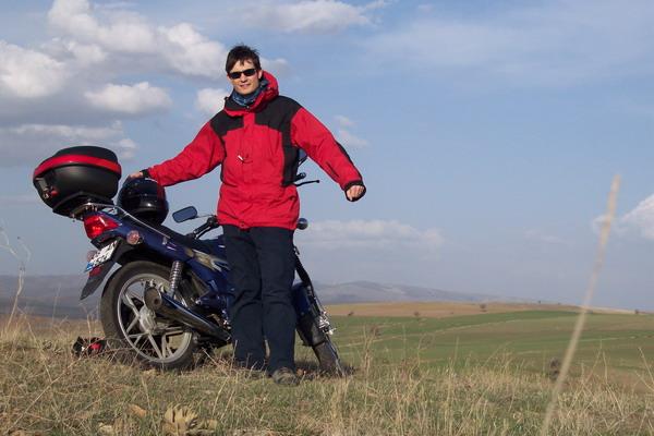 Me & my motorcycle near the confluence point