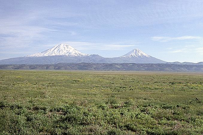 Mt. Ararat early in the morning, no clouds