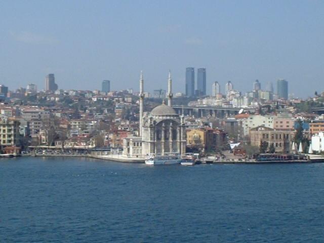 A mosque close to modern Istanbul