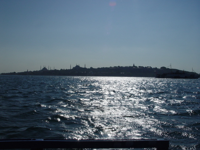 General view confluence point Istanbul, with a view upon Sarayburnu with Blue Mosque and Hagia Sophia