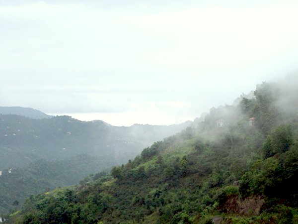 The confluence spot is somewhere on the left of the high hills afar.