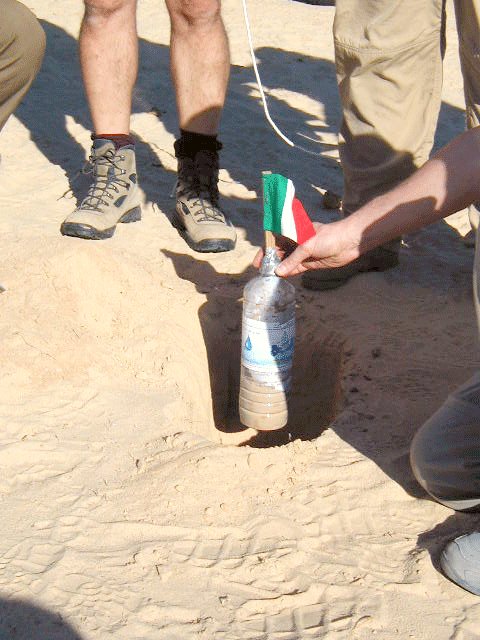 The bottle with the flag