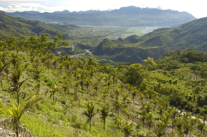 The longitudinal valley and the nearest village.