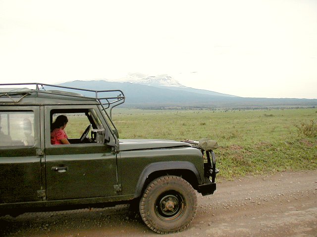 A rare, but still stunning, side view of Mt. Kilimanjaro - our reward for a sucessful CP visit