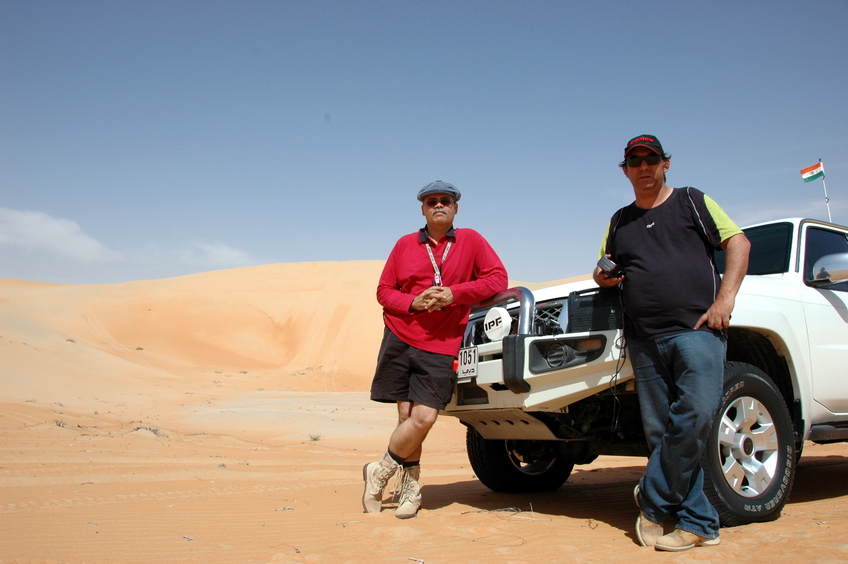 The team (L-R) Ajay Sikri, Nissan Patrol, and Anil Nangla