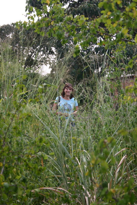 Claire on the track, 25 m from the point