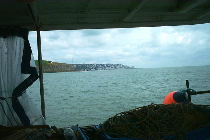 Closer view of chalk cliffs