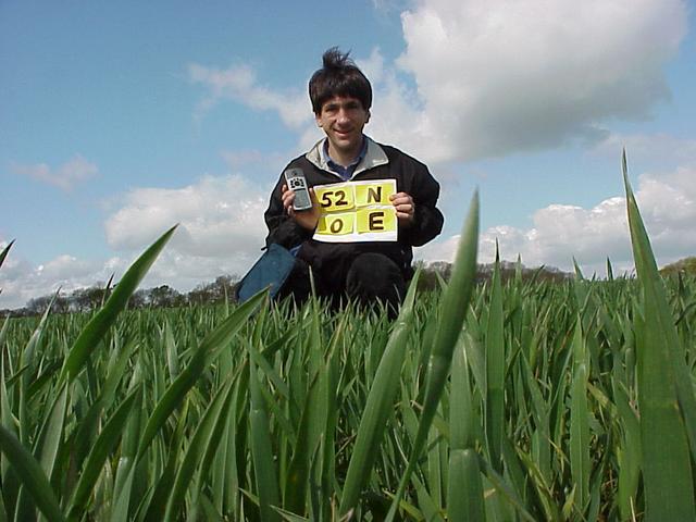 Geographer Joseph Kerski at the confluence site.