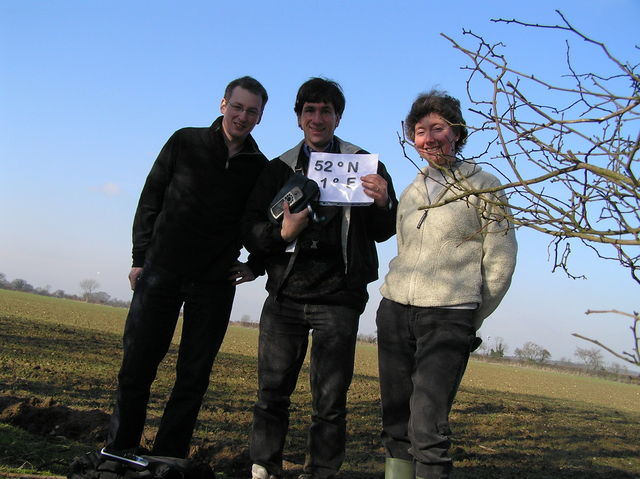 Peter O'Connor, Joseph Kerski, and Liz Taylor doing some real geographic fieldwork.