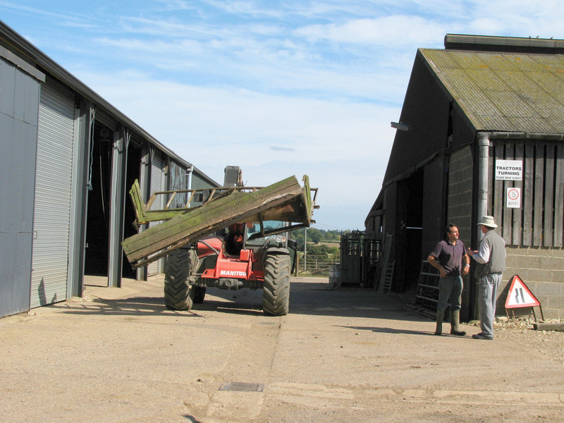 Alan talking to the farmer at Ratclive Farm.