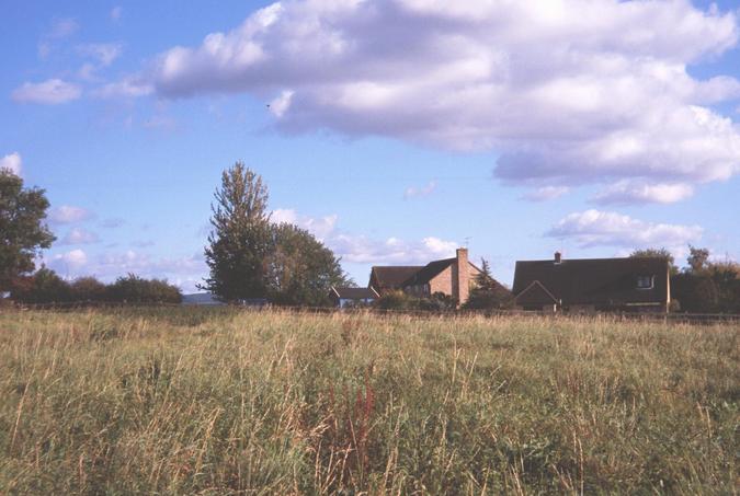 Eastwards and the back gardens of Alderton.