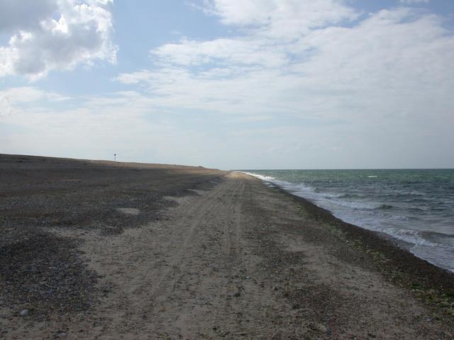 West along the sand bar