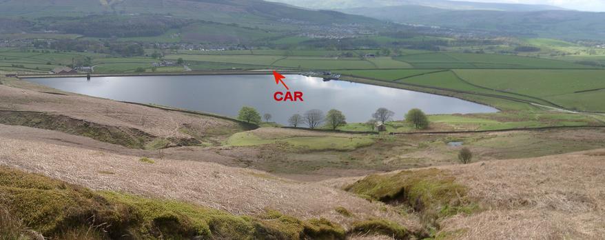 View to SOUTH - Embsay Reservoir & village