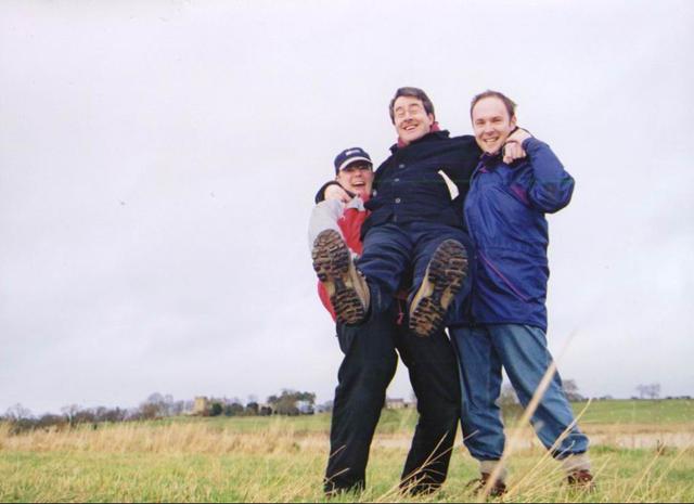 James, Rhodri and Cam celebrate their first confluence