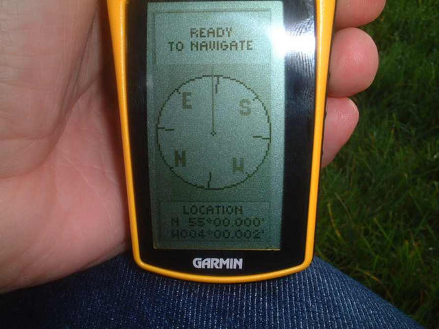 the GPS reading