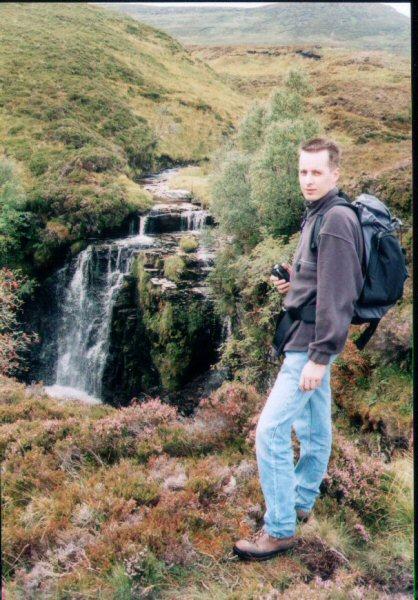 Me at the second waterfall on our way up