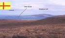 #4: A distant view form Milldoe, a hill to the North. Inset: The Orkney Flag.